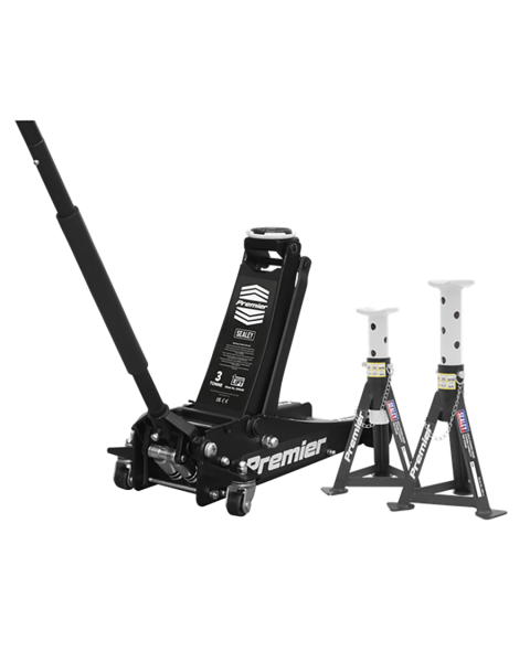 Trolley Jack 3t & Axle Stands (Pair) 3t per Stand Combo
