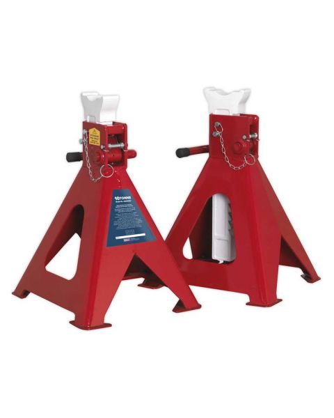 Axle Stands (Pair) 10 Tonne Capacity per Stand Auto Rise Ratchet