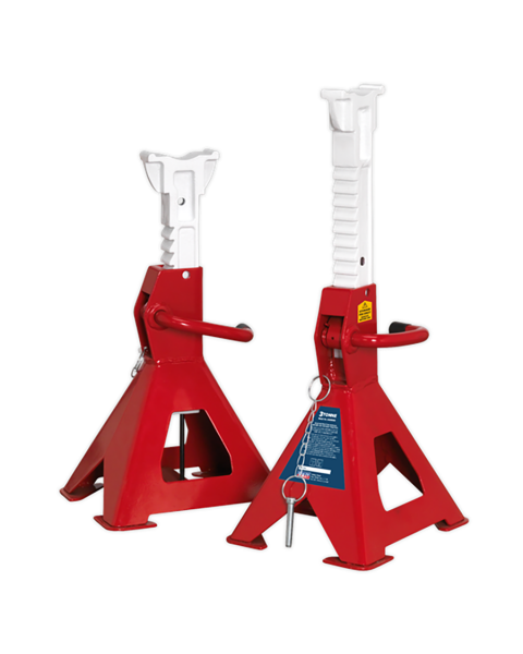 Axle Stands (Pair) 3 Tonne Capacity per Stand Auto Rise Ratchet