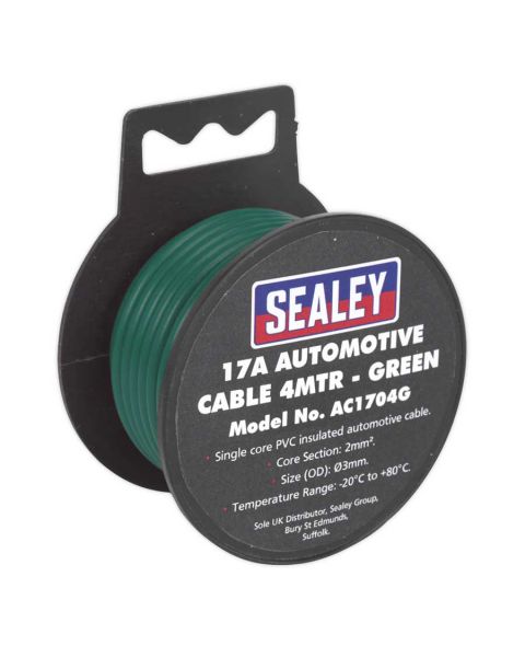 Automotive Cable Thick Wall 17A 4m Green