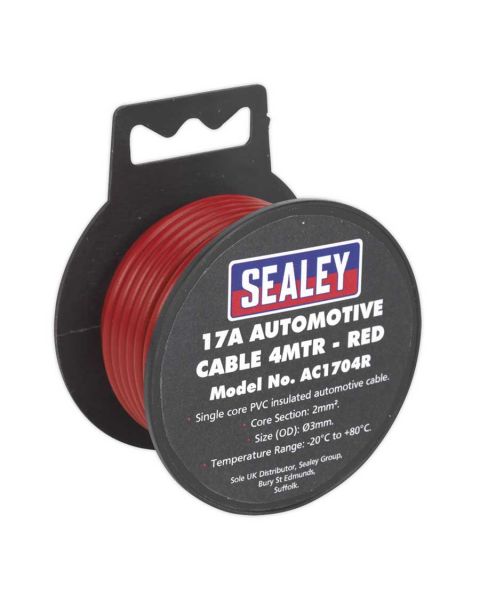 Automotive Cable Thick Wall 17A 4m Red