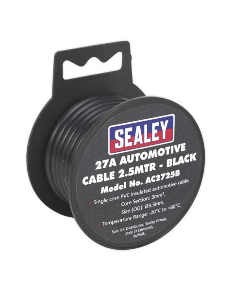 Automotive Cable Thick Wall 27A 2.5m Black
