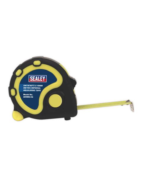 Rubber Tape Measure 5m(16ft) x 19mm Metric/Imperial Display Box of 12