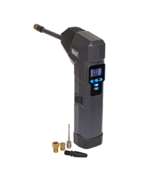 Compact Rechargeable Tyre Inflator & Power Bank with Worklight