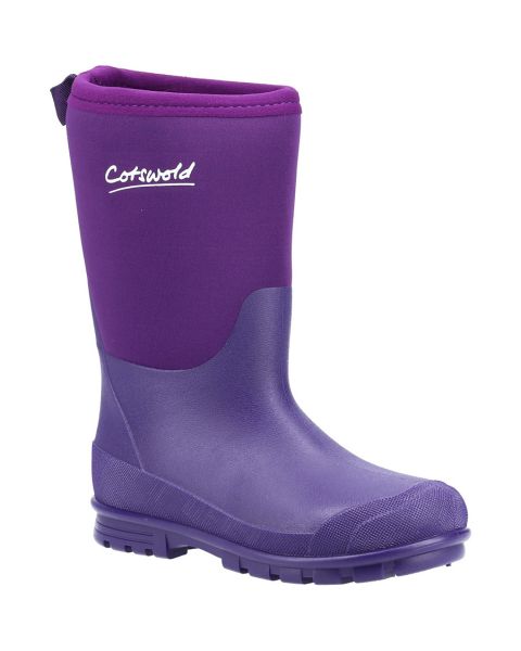 Cotswold Kids Hilly Neoprene Wellington Boot Purple