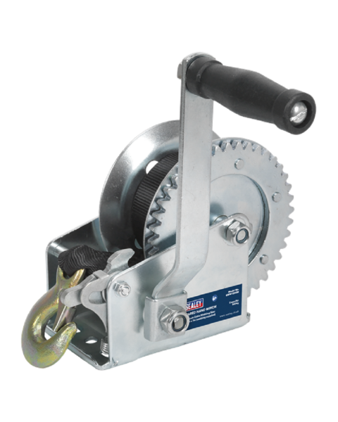 Geared Hand Winch 540kg Capacity with Webbing Strap