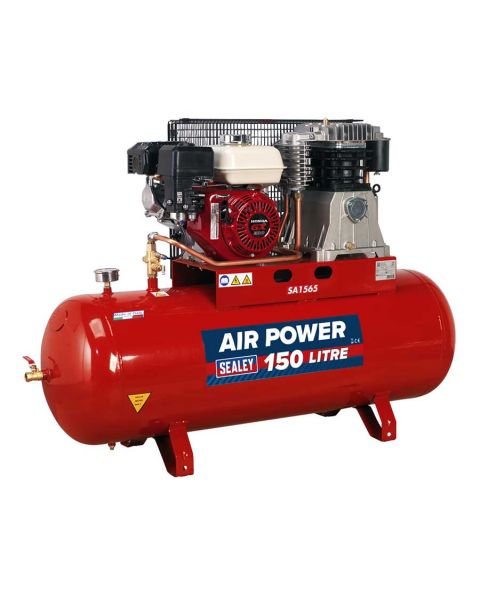 Air Compressor 150L Belt Drive Petrol Engine 6.5hp
