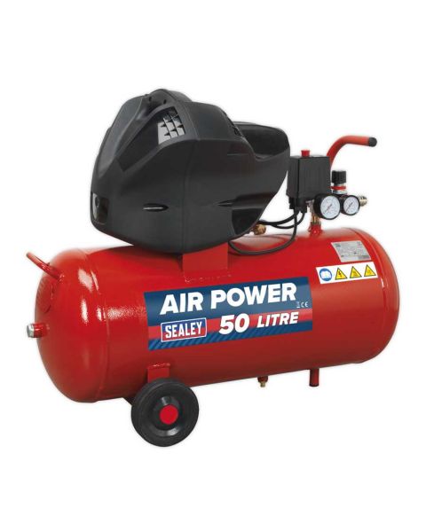Air Compressor 50L V-Twin Direct Drive 3hp Oil Free