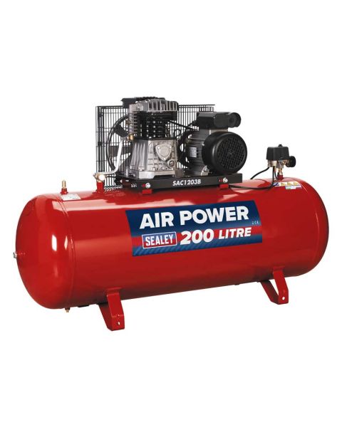 Air Compressor 200L Belt Drive 3hp with Cast Cylinders