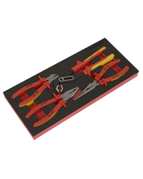 Insulated Pliers Set 4pc with Tool Tray - VDE Approved