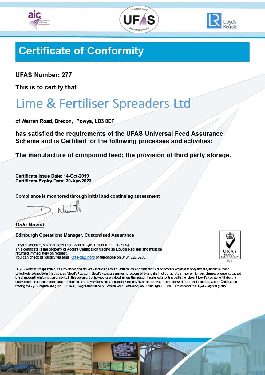 brecon fertilisers ufas certificate